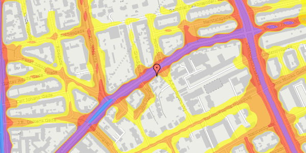 Trafikstøjkort på Nordre Frihavnsgade 60, st. th, 2100 København Ø