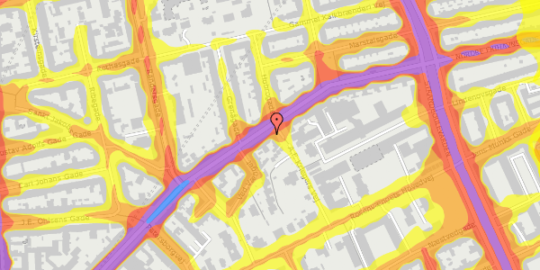 Trafikstøjkort på Nordre Frihavnsgade 62, st. 1, 2100 København Ø