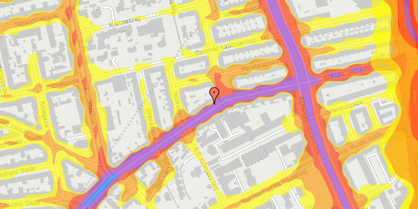 Trafikstøjkort på Nordre Frihavnsgade 65, st. th, 2100 København Ø