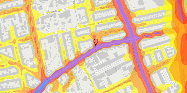 Trafikstøjkort på Nordre Frihavnsgade 67, st. th, 2100 København Ø