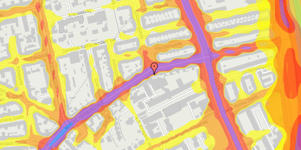 Trafikstøjkort på Nordre Frihavnsgade 74, st. , 2100 København Ø