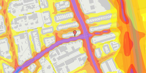 Trafikstøjkort på Nordre Frihavnsgade 77, st. , 2100 København Ø