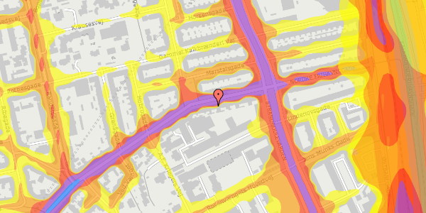 Trafikstøjkort på Nordre Frihavnsgade 80, st. th, 2100 København Ø