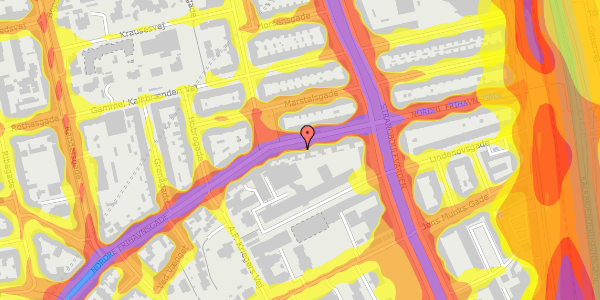 Trafikstøjkort på Nordre Frihavnsgade 80, st. tv, 2100 København Ø