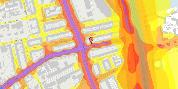 Trafikstøjkort på Nordre Frihavnsgade 83, st. 1, 2100 København Ø