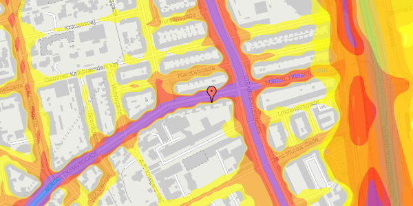 Trafikstøjkort på Nordre Frihavnsgade 84, st. 1, 2100 København Ø