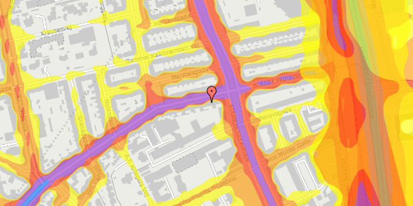 Trafikstøjkort på Nordre Frihavnsgade 86, st. 2, 2100 København Ø