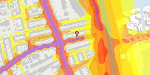 Trafikstøjkort på Nordre Frihavnsgade 89, st. th, 2100 København Ø