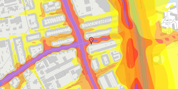 Trafikstøjkort på Nordre Frihavnsgade 90, st. , 2100 København Ø