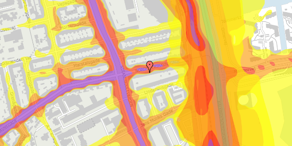 Trafikstøjkort på Nordre Frihavnsgade 94, st. th, 2100 København Ø