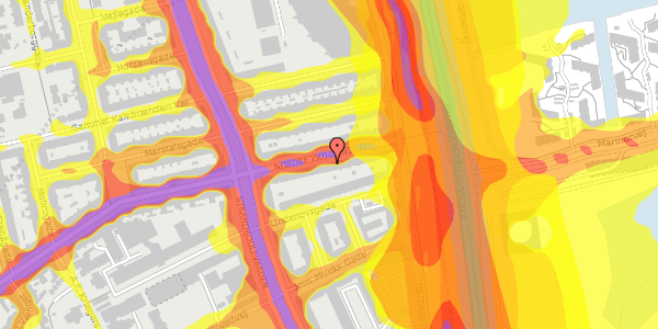 Trafikstøjkort på Nordre Frihavnsgade 98, st. , 2100 København Ø