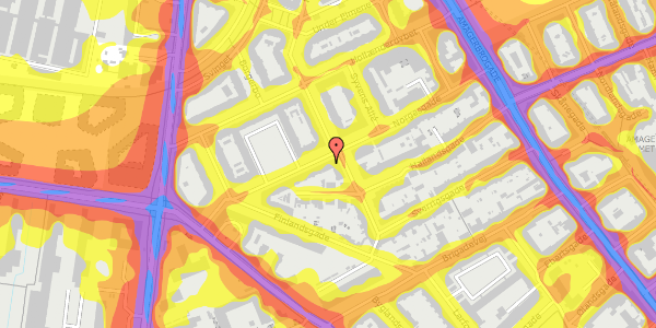 Trafikstøjkort på Norgesgade 21, 2. th, 2300 København S