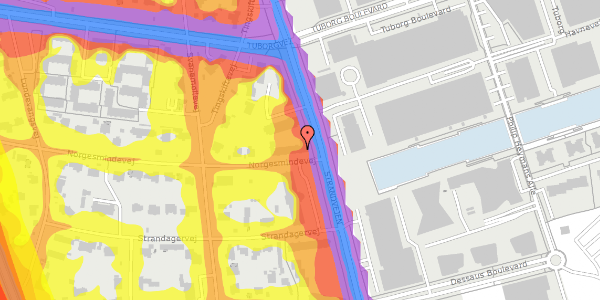 Trafikstøjkort på Norgesmindevej 2, st. th, 2900 Hellerup