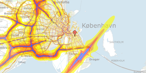 Trafikstøjkort på Normandigade 9, 1. 1, 2300 København S