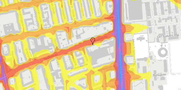 Trafikstøjkort på Nygårdsvej 7A, 2. , 2100 København Ø