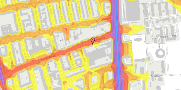 Trafikstøjkort på Nygårdsvej 7, st. th, 2100 København Ø