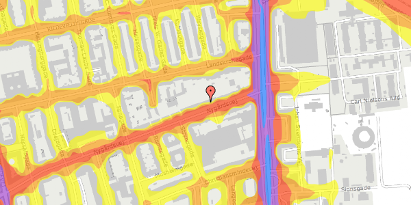 Trafikstøjkort på Nygårdsvej 8, st. 2, 2100 København Ø