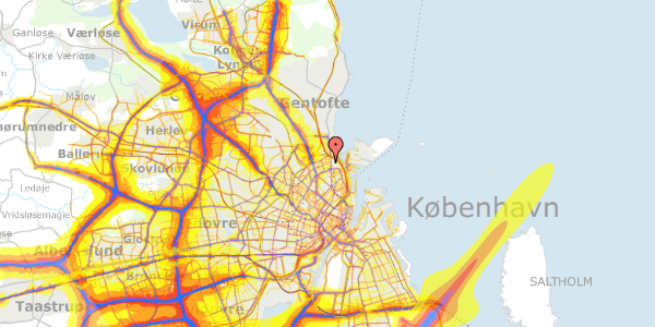 Trafikstøjkort på Nygårdsvej 22, st. th, 2100 København Ø