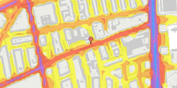 Trafikstøjkort på Nygårdsvej 30, st. , 2100 København Ø