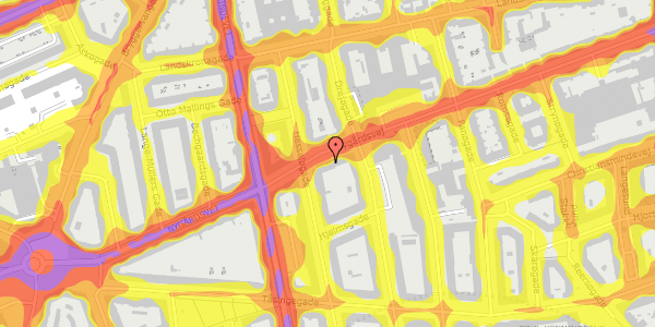 Trafikstøjkort på Nygårdsvej 41A, st. th, 2100 København Ø