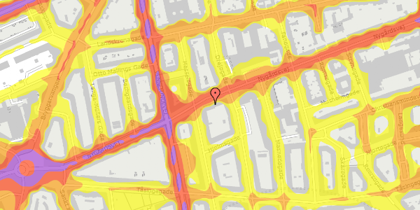 Trafikstøjkort på Nygårdsvej 41A, st. tv, 2100 København Ø