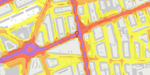 Trafikstøjkort på Nygårdsvej 47B, st. th, 2100 København Ø