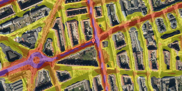 Trafikstøjkort på Nygårdsvej 47B, st. tv, 2100 København Ø