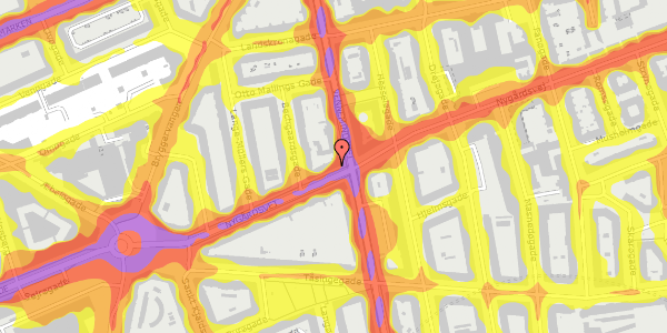 Trafikstøjkort på Nygårdsvej 50, st. , 2100 København Ø