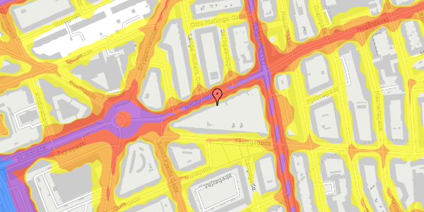 Trafikstøjkort på Nygårdsvej 55, st. tv, 2100 København Ø