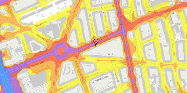 Trafikstøjkort på Nygårdsvej 59, st. , 2100 København Ø