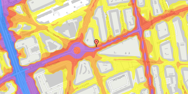 Trafikstøjkort på Nygårdsvej 60, st. tv, 2100 København Ø