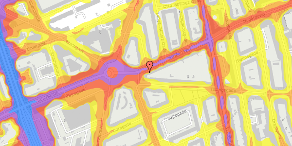 Trafikstøjkort på Nygårdsvej 65, st. tv, 2100 København Ø