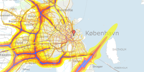 Trafikstøjkort på Nyhavn 9, 1. , 1051 København K