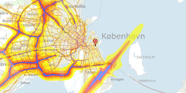 Trafikstøjkort på Nyrnberggade 4, 4. tv, 2300 København S