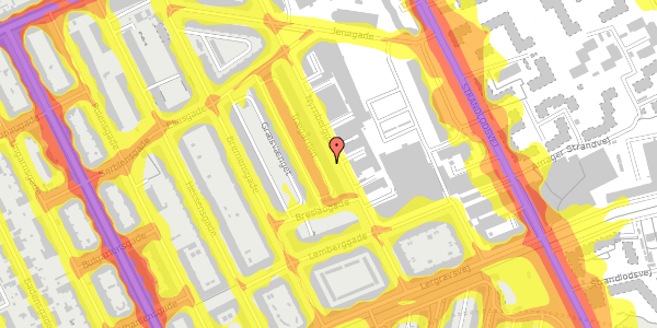 Trafikstøjkort på Nyrnberggade 36, 3. tv, 2300 København S