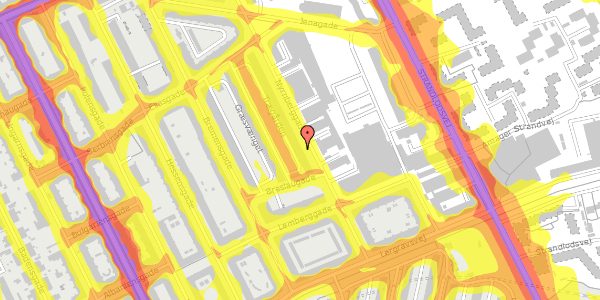 Trafikstøjkort på Nyrnberggade 38, 3. th, 2300 København S