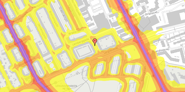 Trafikstøjkort på Nyrnberggade 50, 1. tv, 2300 København S