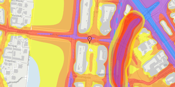 Trafikstøjkort på Nyropsgade 30, 3. mf, 1602 København V