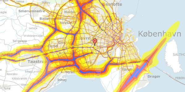 Trafikstøjkort på Nystedvej 28, 2. th, 2500 Valby