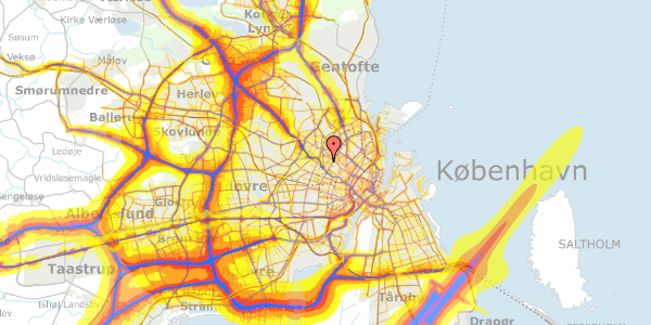 Trafikstøjkort på Nærumgade 1, st. tv, 2200 København N