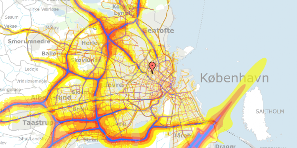 Trafikstøjkort på Nærumgade 20, 1. th, 2200 København N