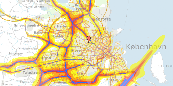 Trafikstøjkort på Næsbyholmvej 14C, 1. tv, 2700 Brønshøj