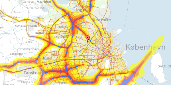 Trafikstøjkort på Næsbyholmvej 36, 2700 Brønshøj