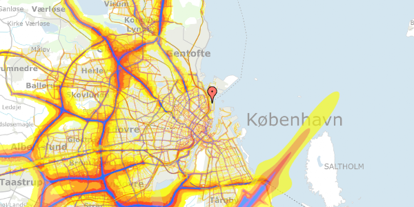 Trafikstøjkort på Næstvedgade 19, st. tv, 2100 København Ø