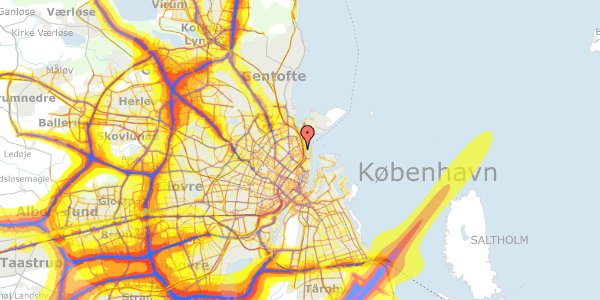 Trafikstøjkort på Næstvedgade 26, 4. , 2100 København Ø