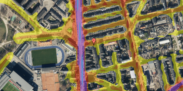 Trafikstøjkort på Nøjsomhedsvej 4, 2. th, 2100 København Ø