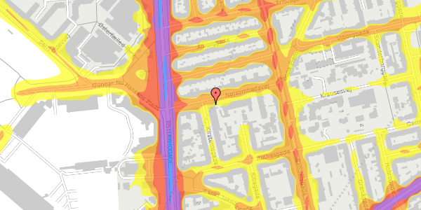 Trafikstøjkort på Nøjsomhedsvej 6, kl. , 2100 København Ø