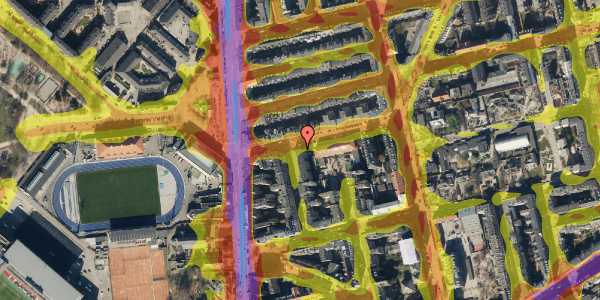 Trafikstøjkort på Nøjsomhedsvej 6, st. , 2100 København Ø