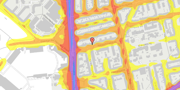 Trafikstøjkort på Nøjsomhedsvej 7, kl. tv, 2100 København Ø