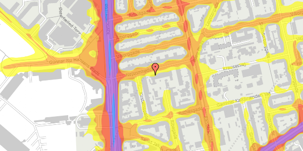 Trafikstøjkort på Nøjsomhedsvej 8, 2. , 2100 København Ø